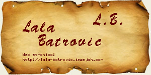 Lala Batrović vizit kartica